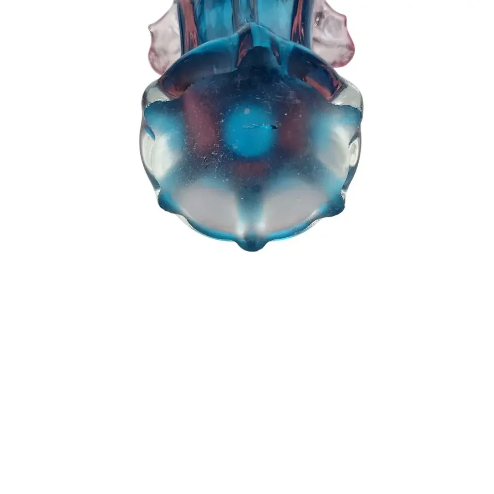 Murano style vase. Beautiful Vintage collectors piece. Pink and blue